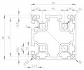 ALUMÍNIUM PROFIL 80X80L 4N90 NUT10