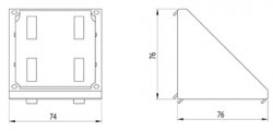 SAROKELEM SZETT B 80X80 NUT10, ALUMÍNIUM