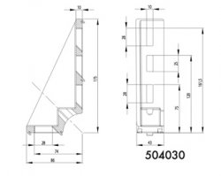 RÖGZÍTŐTALP BALOS 43X175, ALUMÍNIUM ESD
