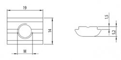 Bebillenő horonyanya B Nut10 M4, ESD