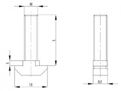 Kalapácsfeju csavar M8x30 Nut10, ESD