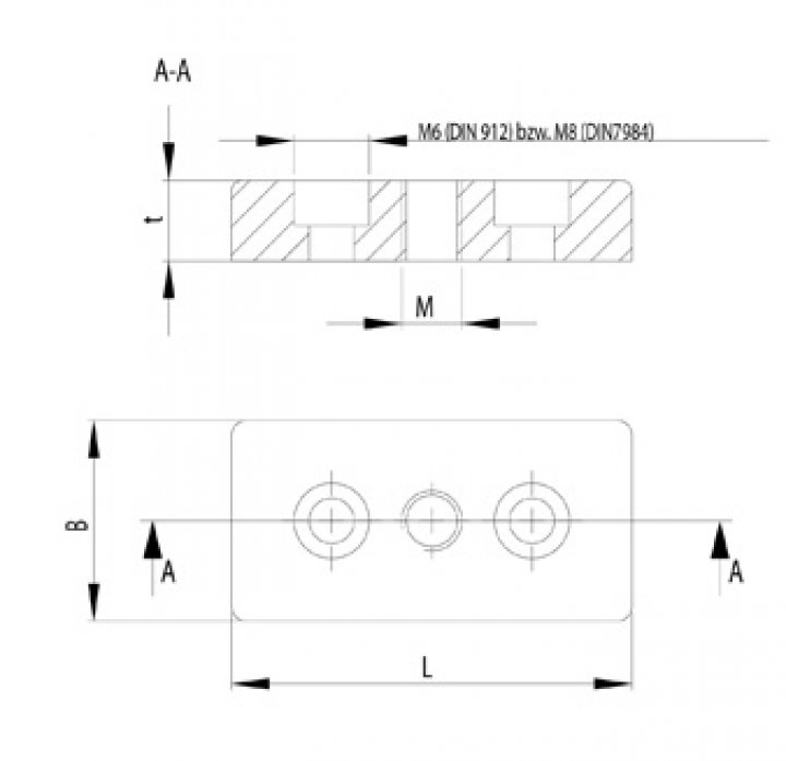 TALP ADAPTER I 40X80 M12, T=16, CINK ÖNT