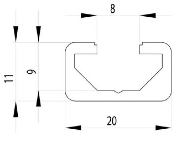 Bosch kompatibilis profil 11x20 Nut8