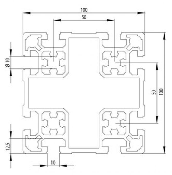 BOSCH KOMPATIBILIS PROFIL 100X100L NUT10