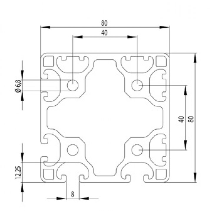 ITEM KOMPATIBILIS PROFIL 80X80 L 4N90 ZÁ